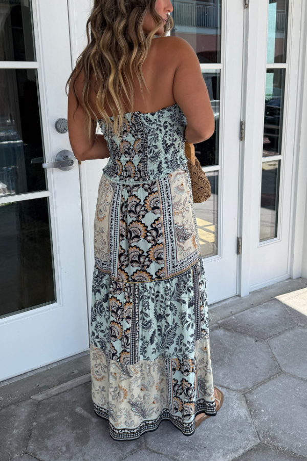 Maison™ | Boho Tile Print Maxi Dress