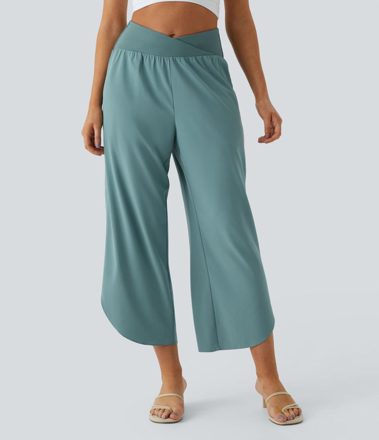 Maison™ | High Waisted Crossover Side Pocket Split Quick Dry Resort Pants