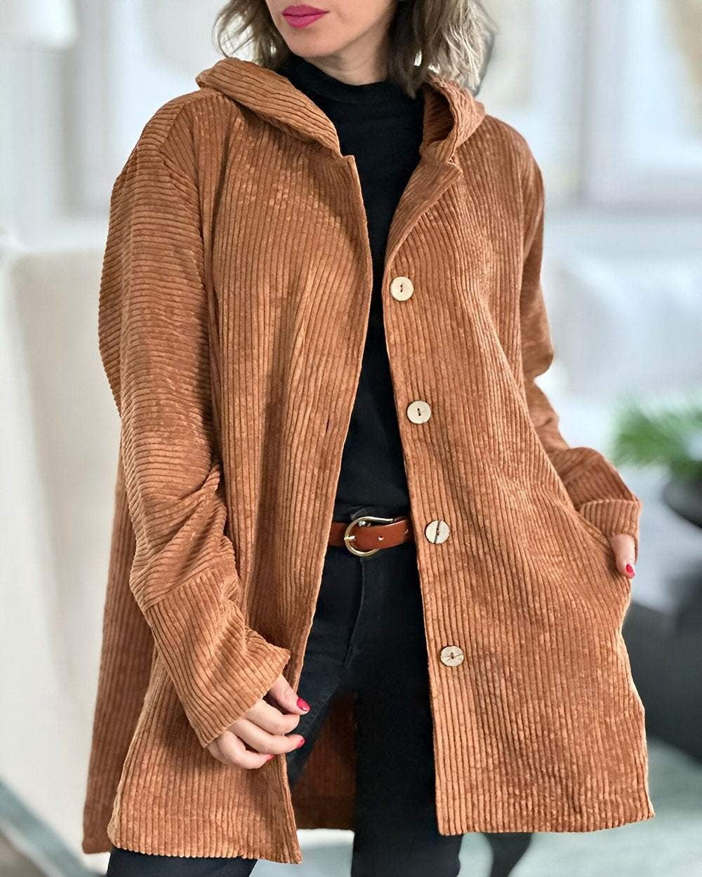 Cordia | Cozy Corduroy Hooded Jacket