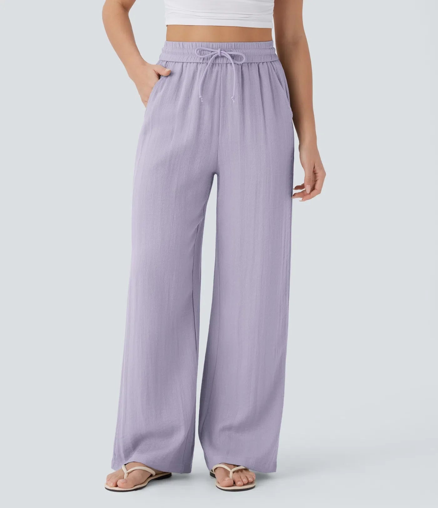 Maison™ | High Waisted Drawstring Pocket Wide Leg
