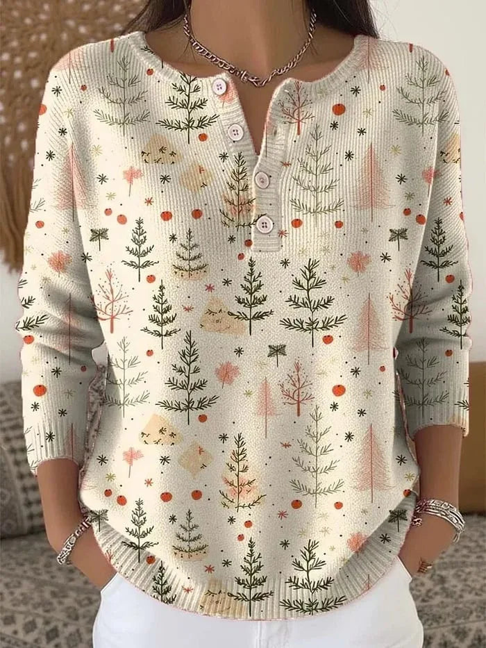 Moneeka - Christmas Sweater With Buttons