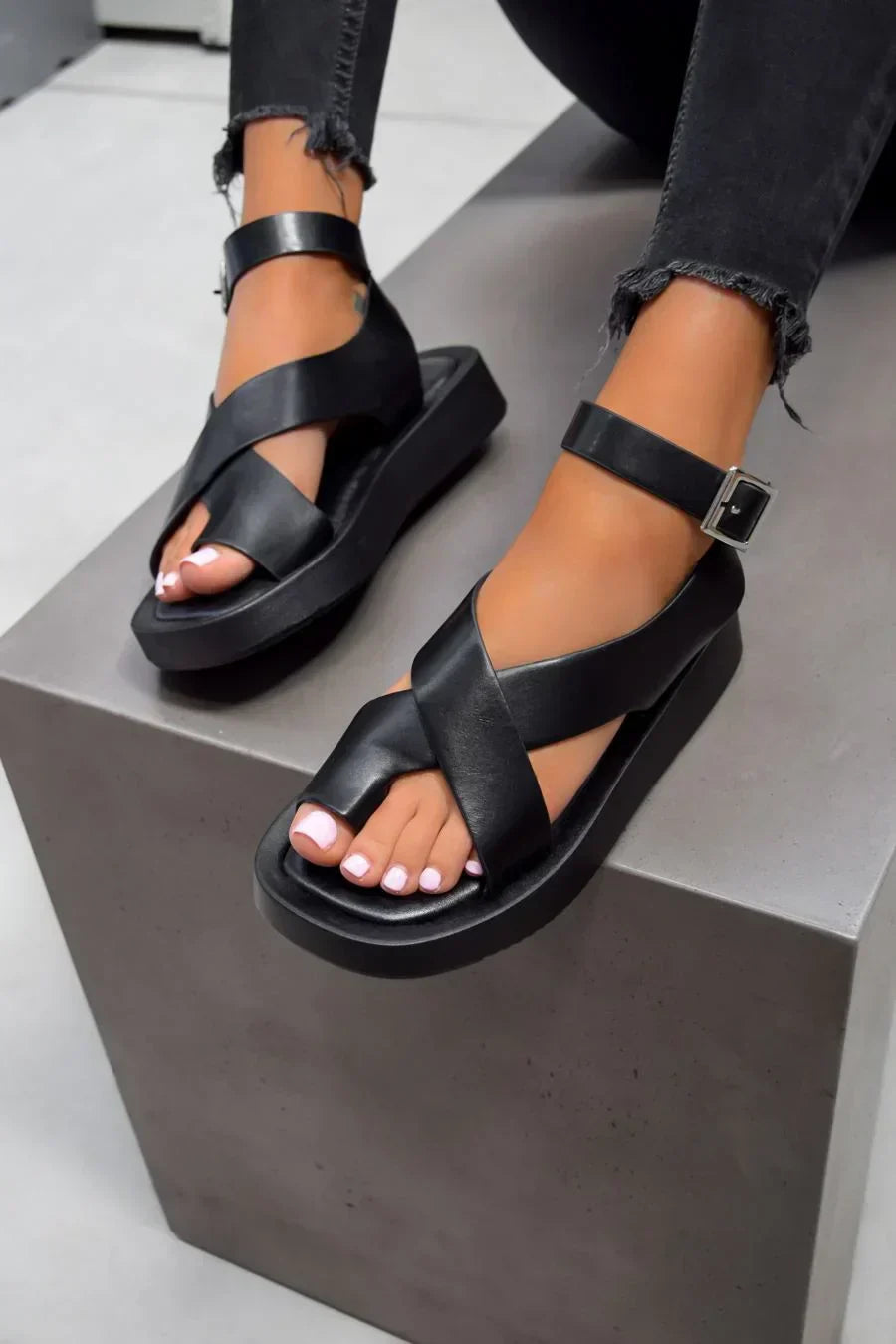Maison™ |  Contemporary Cross-Strap Sandals