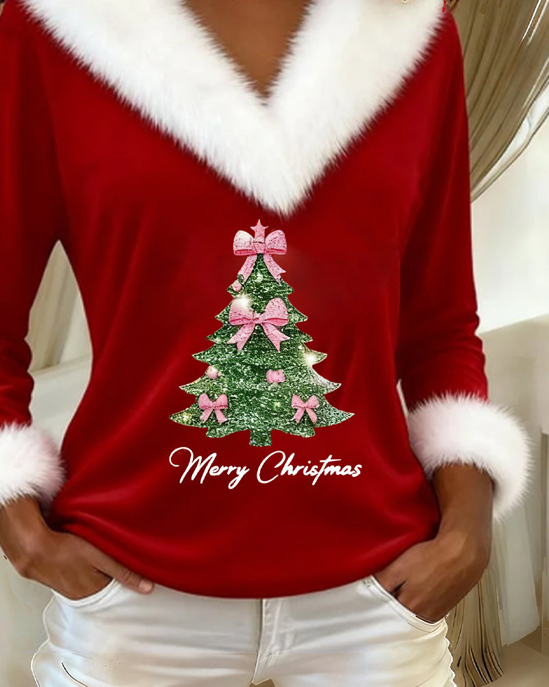 Janika - Warm Christmas V-Neck Sweater