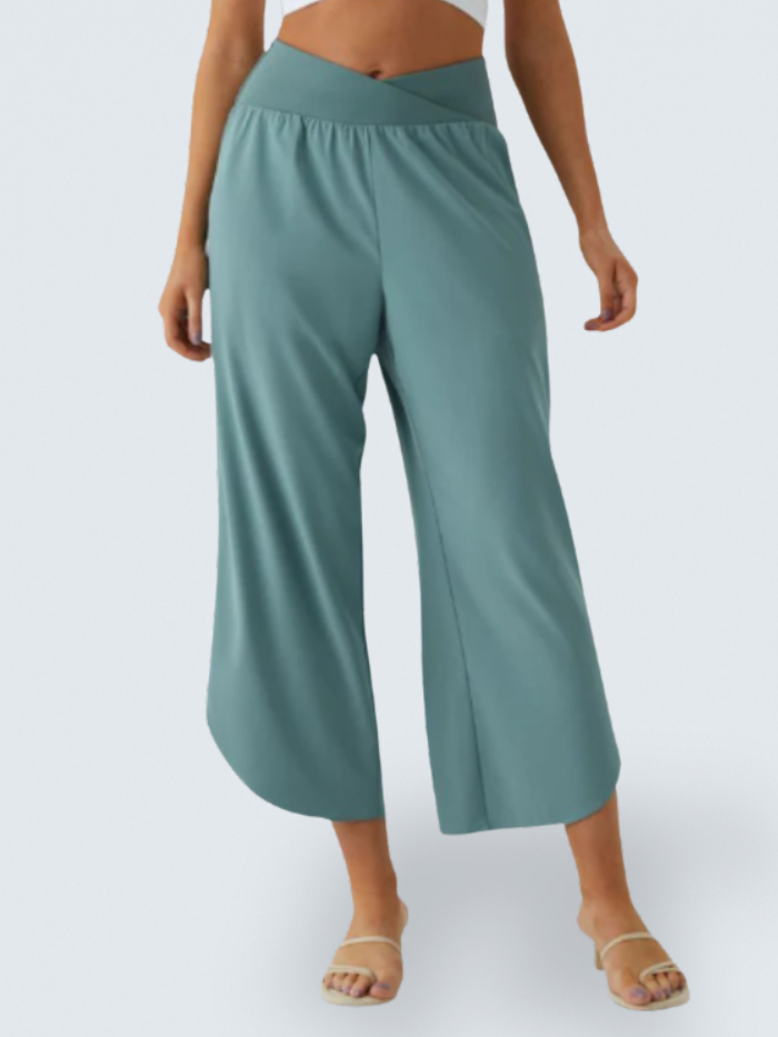 Maison™ | High Waisted Crossover Side Pocket Split Quick Dry Resort Pants
