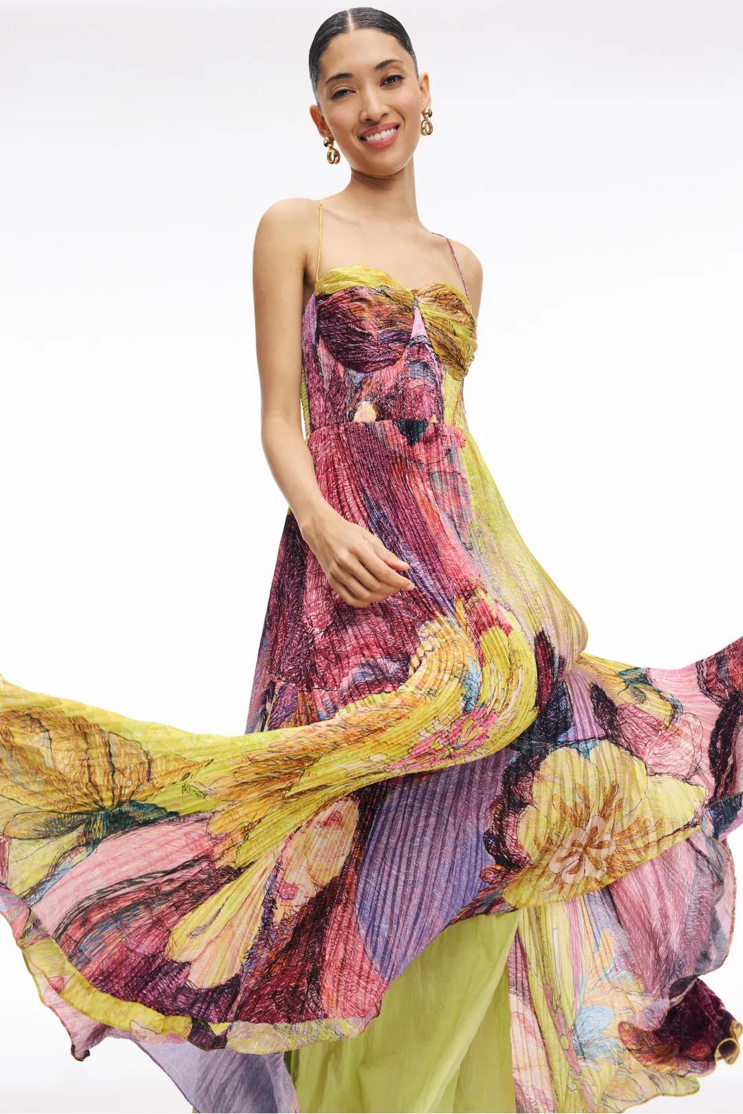 Maison™ | Multicolored Ikat Print Maxi Dress