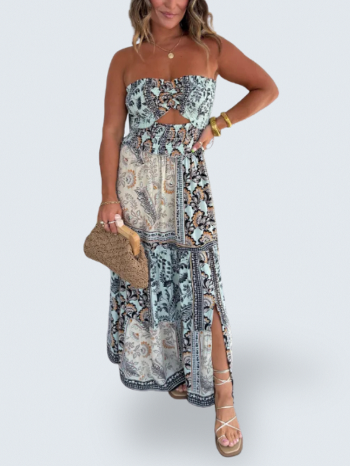 Maison™ | Boho Tile Print Maxi Dress