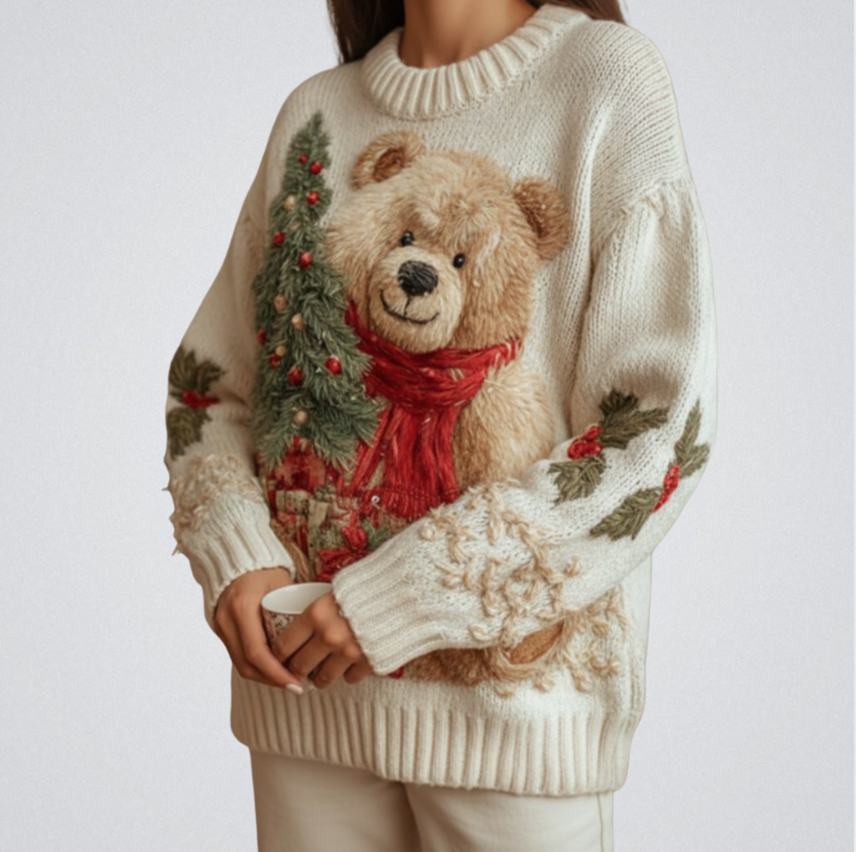 Lyselle™ | Stylish Bear Print Sweater