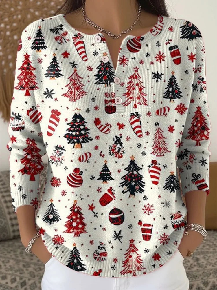 Moneeka - Christmas Sweater With Buttons
