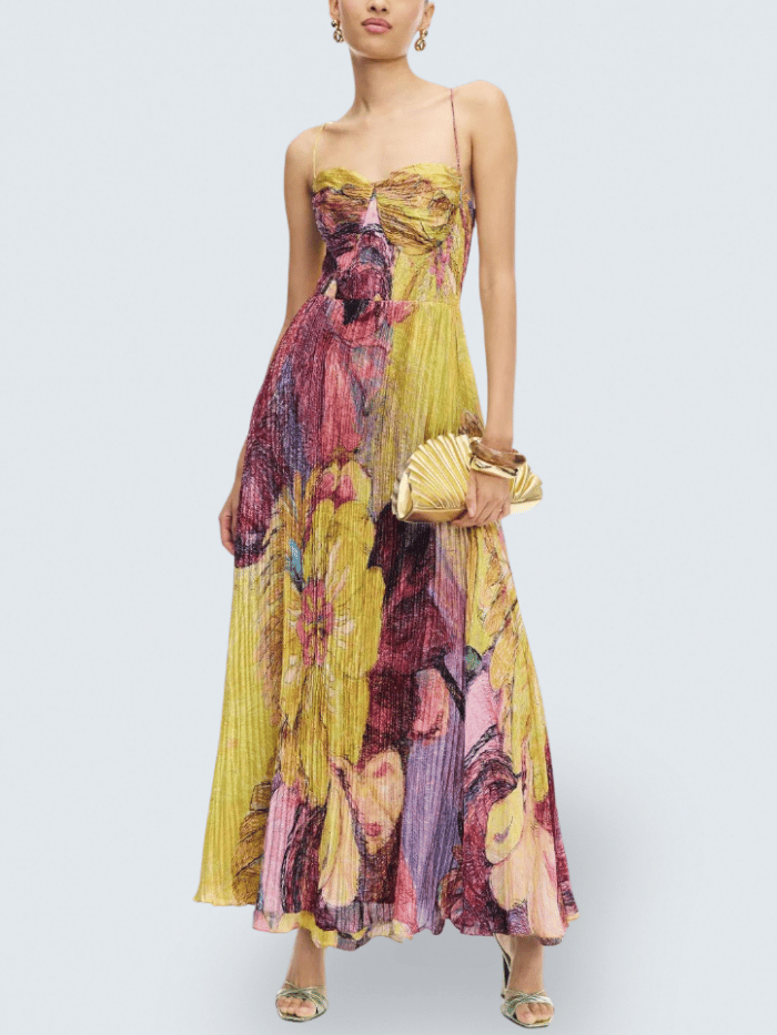 Maison™ | Multicolored Ikat Print Maxi Dress